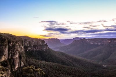 Scenic view of landscape during sunset