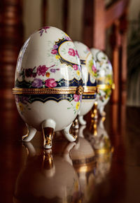 Close-up of decoration on table