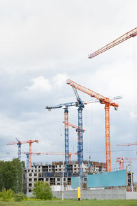 Cranes at construction site