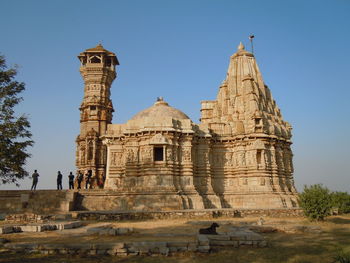 Low angle view of temple against clear sky