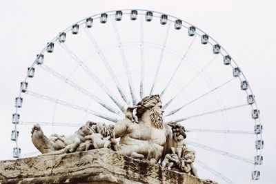 Low angle view of statue against clear sky