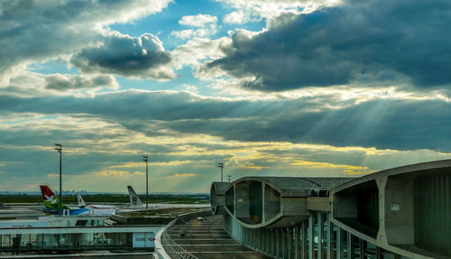 View of road against cloudy sky