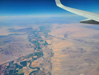 Cropped image of airplane wing