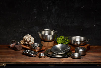 Wine glasses on table