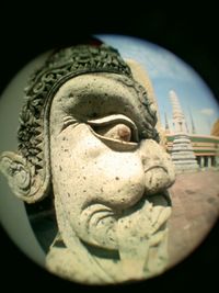 Close-up of sculpture