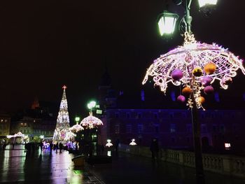 City lit up at night