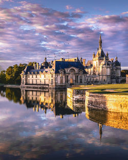 Reflection of buildings in water