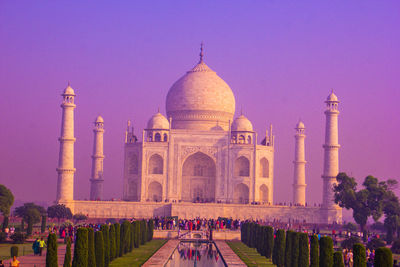 View of taj mahal historical building against clear sky