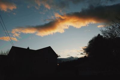 Silhouette buildings against sky during sunset