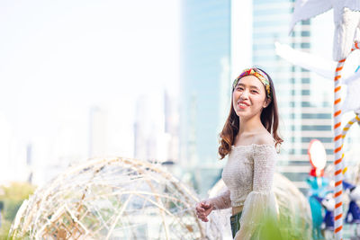 Portrait of smiling young woman