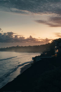 Scenic view of sea against sky at sunset