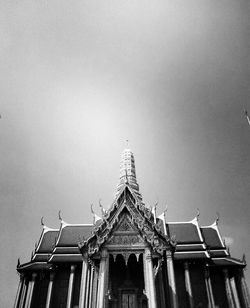 Low angle view of temple building against sky