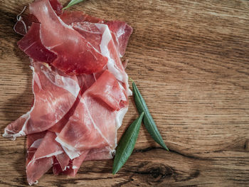 High angle view of vegetables on table