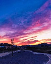 Scenic view of landscape against sky during sunset