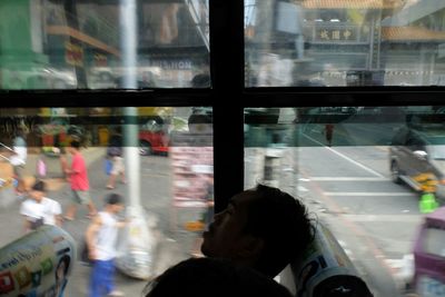 Blurred motion of train