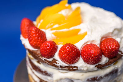 Close-up of strawberries in plate