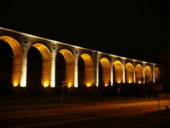 View of illuminated building at night