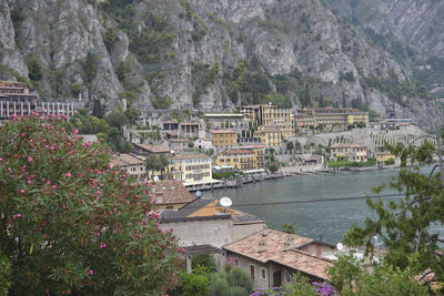 View to trentino beach in italy at summer