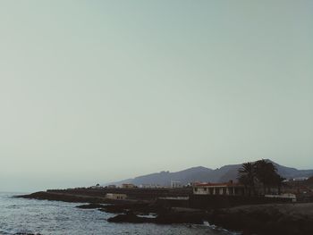 View of sea against clear sky