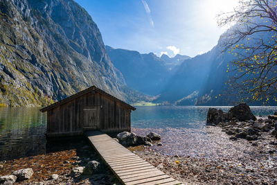 Sunny day at obersee, bavaria, germany