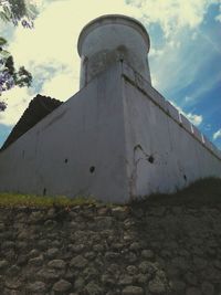 Low angle view of built structure against sky