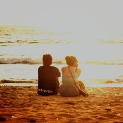 People sitting on beach