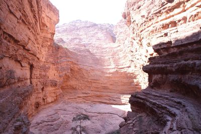 Low angle view of rock formations