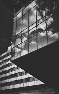 Low angle view of modern building against sky