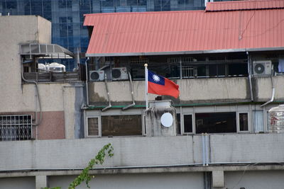 View of flag against buildings