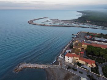 The tourist port of marina di cecina seen from above