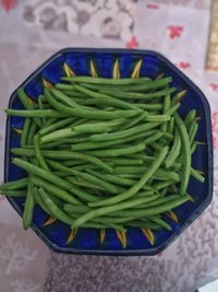 High angle view of vegetables in container
