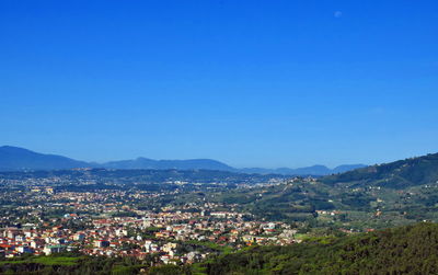 High angle view of townscape against sky