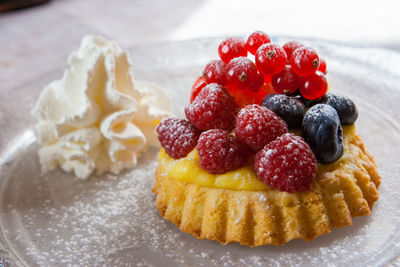 Close-up of dessert in plate