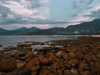 Scenic view of mountains against sky