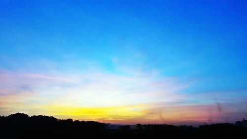 Scenic view of landscape against sky at sunset