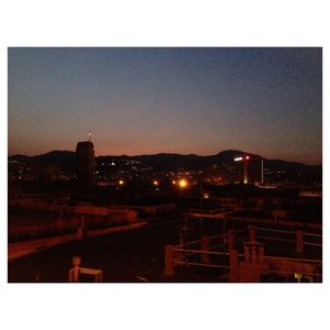 Illuminated buildings at night