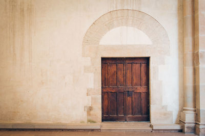 View of closed door of building