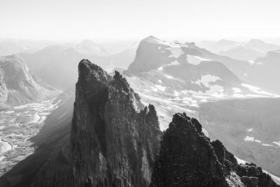 Snowcapped mountains against sky