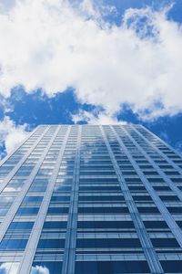 Low angle view of modern building against sky