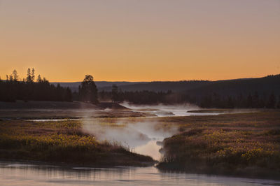 Yellowstone national park madison river steam