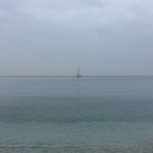 Boat sailing in sea