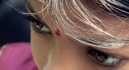 Close-up portrait of a teenage girl