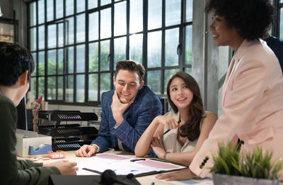 Business colleagues working at office