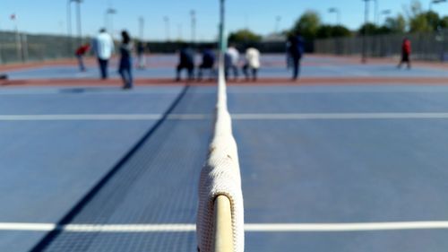 Close-up of basketball court