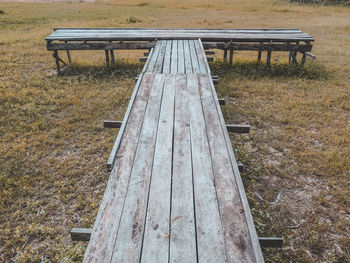 Empty bench in park