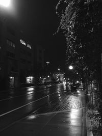 Cars on road at night