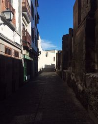 Narrow alley amidst buildings in city