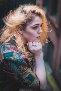 Close-up portrait of young woman