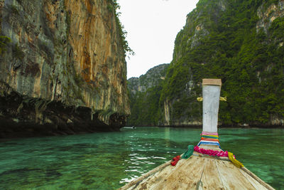 Scenic view of rocks by sea