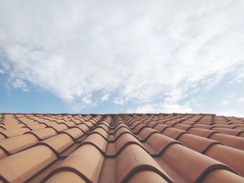 Low angle view of roof of building against sky